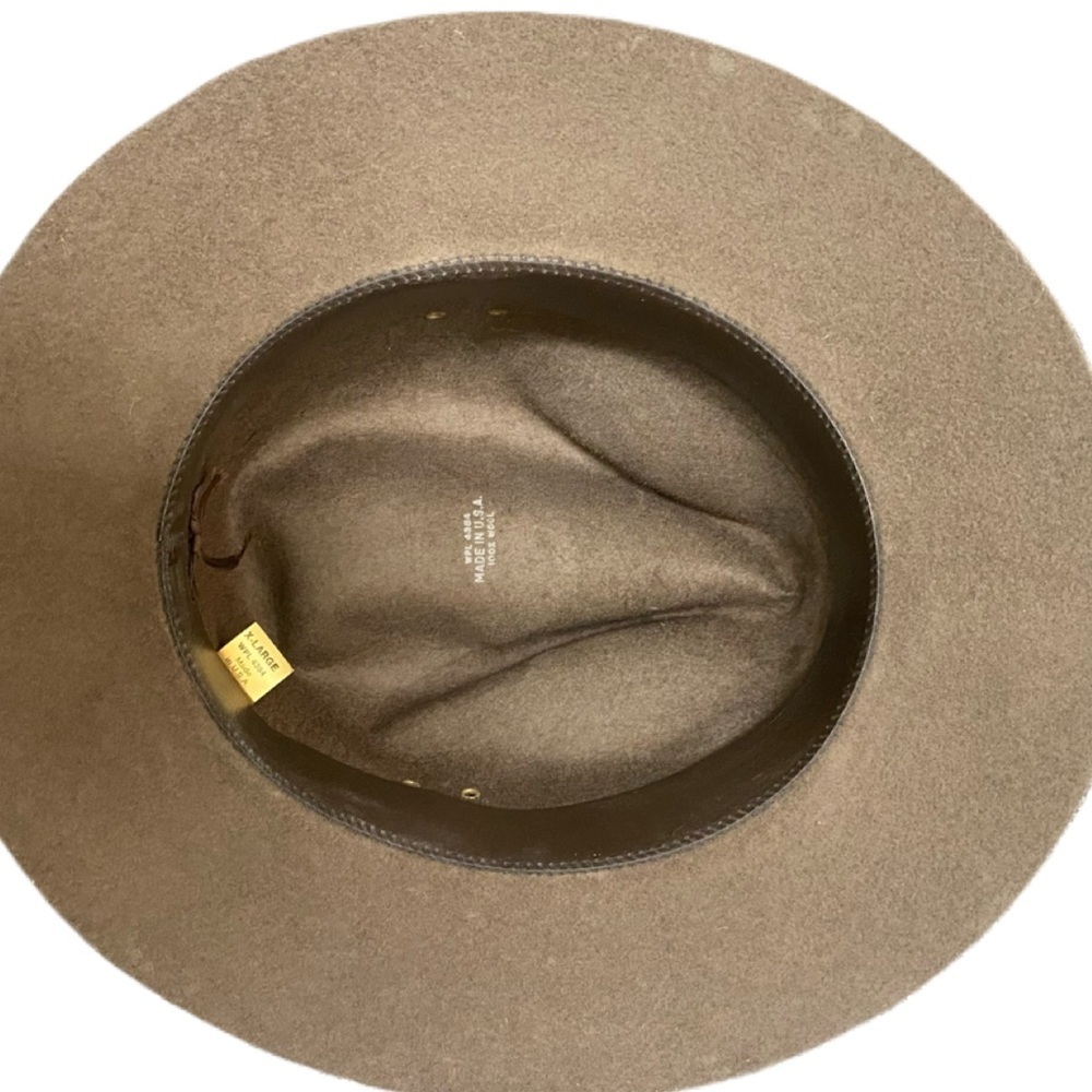 Vintage Men’s 100% Wool Classic Brown Camo Fly Fish Camping Hat Sz XL - Picture 3 of 5